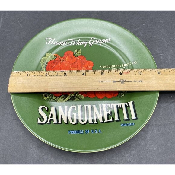 Oneida Vintage Label Collection Plate, Sanguinetti Flame Tokay Grapes Lodi Calif - Picture 4 of 5